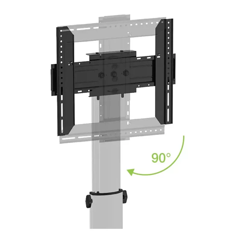 Techly grindų stovas televizoriams nuo 32 colių iki 65 colių, 165,1 cm (65 coliai), 400 x 200 mm, 600 x 400 mm, 90°, aliuminis, juoda, sidabrinė