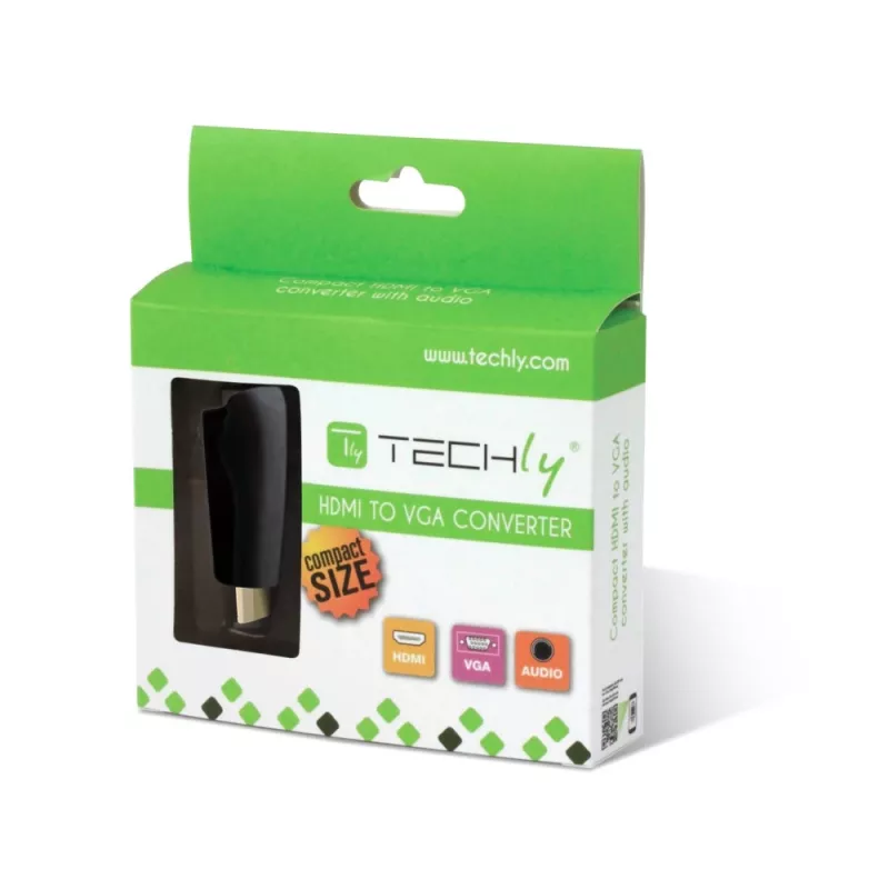 Techly IDATA HDMI-VGA2MABT2 vaizdo signalo keitiklis Pasyvus vaizdo keitiklis 1920 x 1080 pikselių