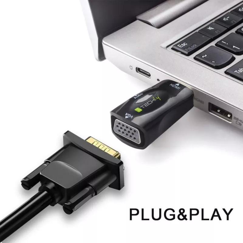 Techly IDATA HDMI-VGA2MABT2 vaizdo signalo keitiklis Pasyvus vaizdo keitiklis 1920 x 1080 pikselių