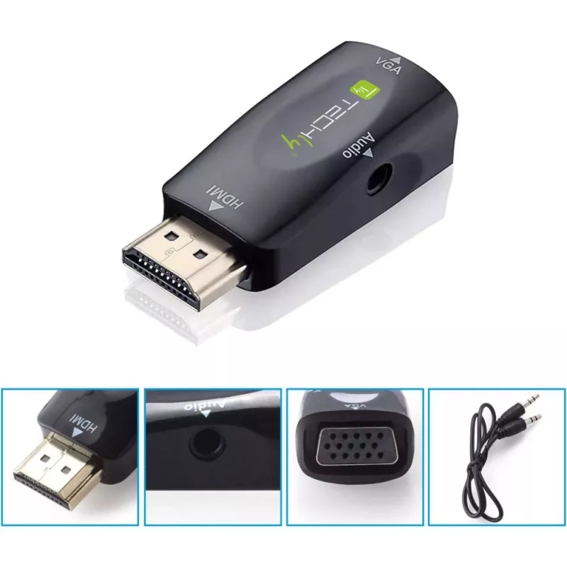 Techly IDATA HDMI-VGA2MABT2 vaizdo signalo keitiklis Pasyvus vaizdo keitiklis 1920 x 1080 pikselių