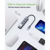 Techly IDATA USB-ETGIGA3AA nešiojamojo kompiuterio dokas / prievadų replikatorius Laidinis USB 3.2 Gen 1 (3.1 Gen 1) Type-A Juoda, Sidabrinė