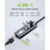 Techly IDATA USB-ETGIGA3CA nešiojamojo kompiuterio dokas / prievadų replikatorius Laidinis USB 3.2 Gen 1 (3.1 Gen 1) Type-A + Type-C Juoda, Sidabrinė