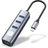 Techly IDATA USB-ETGIGA3CA nešiojamojo kompiuterio dokas / prievadų replikatorius Laidinis USB 3.2 Gen 1 (3.1 Gen 1) Type-A + Type-C Juoda, Sidabrinė