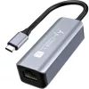 Techly IDATA USB-ETGIGA-CA nešiojamojo kompiuterio dokas / prievado replikatorius Laidinis USB 3.2 Gen 1 (3.1 Gen 1) Type-C Juoda, Sidabrinė