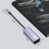 Techly IDATA USB-ETGIGA-CA nešiojamojo kompiuterio dokas / prievado replikatorius Laidinis USB 3.2 Gen 1 (3.1 Gen 1) Type-C Juoda, Sidabrinė