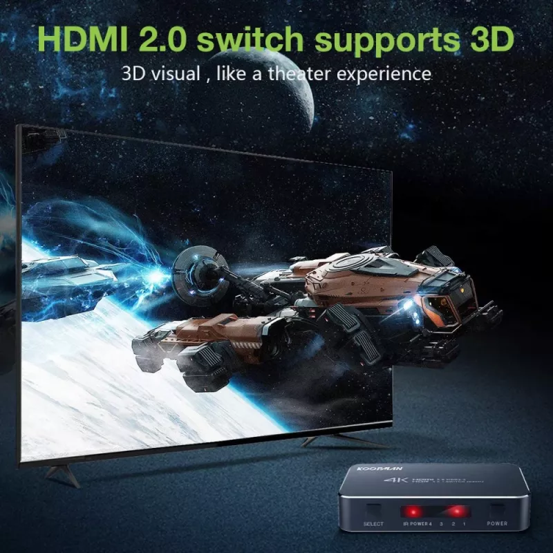 Techly IDATA HDMI2-4K3160B vaizdo jungiklis HDMI