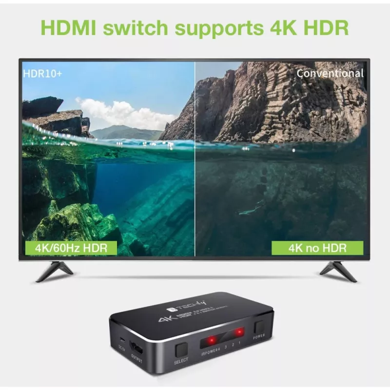 Techly IDATA HDMI2-4K3160B vaizdo jungiklis HDMI