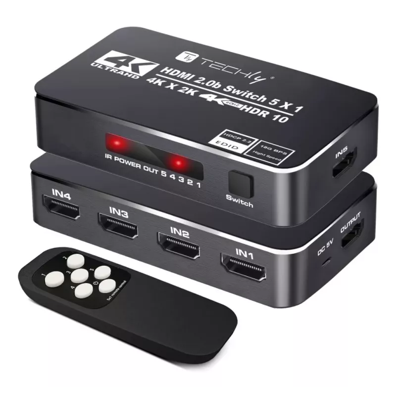 Techly IDATA HDMI2-4K5160B vaizdo jungiklis HDMI