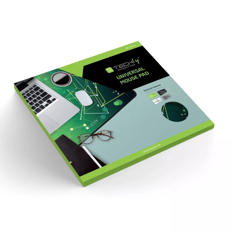 Techly ICA-MP GLASS1 pelės kilimėlis Žaidimų pelės kilimėlis Žalias