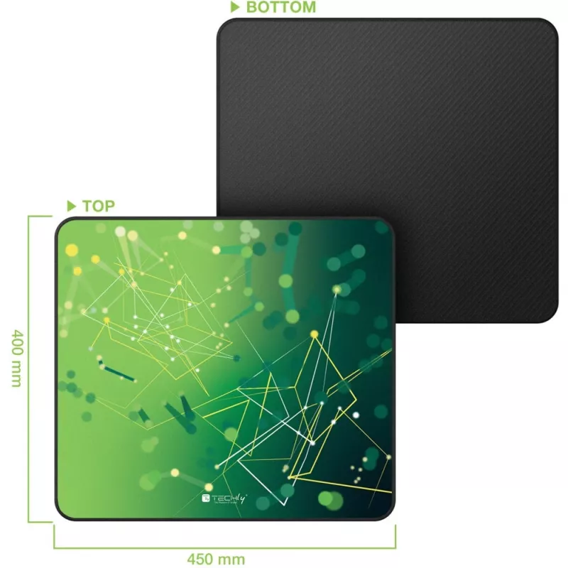 Techly ICA-MP GLASS1 pelės kilimėlis Žaidimų pelės kilimėlis Žalias