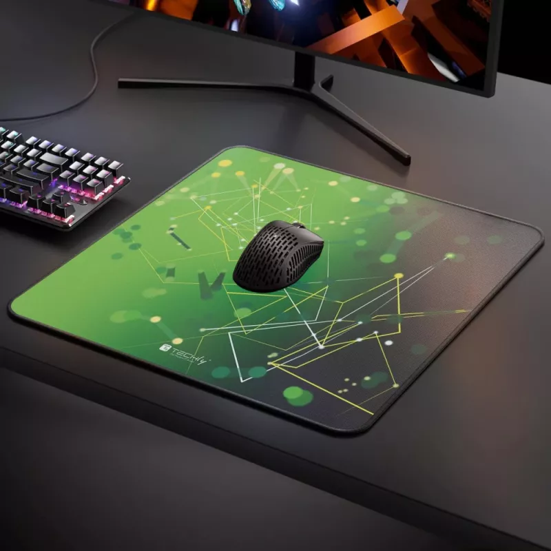 Techly ICA-MP GLASS1 pelės kilimėlis Žaidimų pelės kilimėlis Žalias