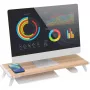 Techly ICA-MS 389 monitoriaus laikiklis / stovas Stalinis Baltos spalvos, Medžio