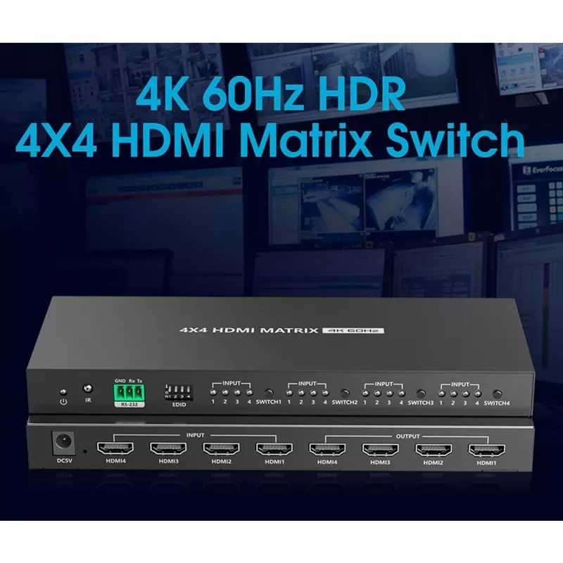 Techly IDATA HDMI-MX44 matricos perjungiklis AV matricos perjungiklis 4 W
