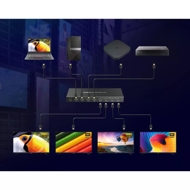 Techly IDATA HDMI-MX44 matricos perjungiklis AV matricos perjungiklis 4 W