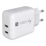 Techly IPW-USB-2C35W mobiliojo įrenginio įkroviklis Nešiojamasis kompiuteris, Išmanusis telefonas, Planšetinis kompiuteris Balta Kintamoji srovė Greitasis įkrovimas Vidinis