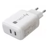 Techly IPW-USB-2C35W mobiliojo įrenginio įkroviklis Nešiojamasis kompiuteris, Išmanusis telefonas, Planšetinis kompiuteris Balta Kintamoji srovė Greitasis įkrovimas Vidinis