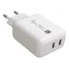 Techly IPW-USB-2C35W mobiliojo įrenginio įkroviklis Nešiojamasis kompiuteris, Išmanusis telefonas, Planšetinis kompiuteris Balta Kintamoji srovė Greitasis įkrovimas Vidinis