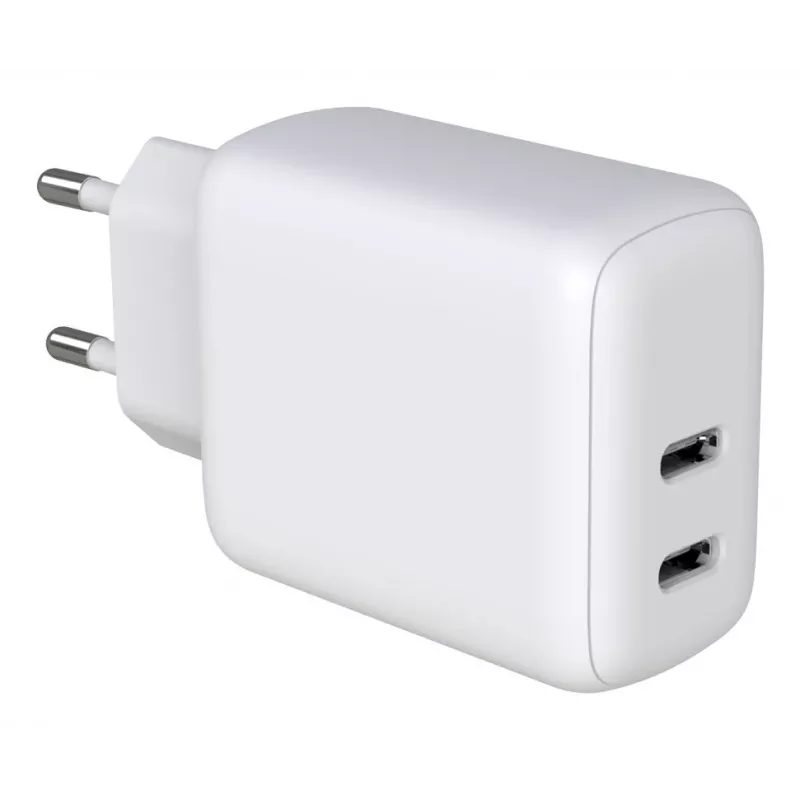 Techly IPW-USB-2C35W mobiliojo įrenginio įkroviklis Nešiojamasis kompiuteris, Išmanusis telefonas, Planšetinis kompiuteris Balta Kintamoji srovė Greitasis įkrovimas Vidinis