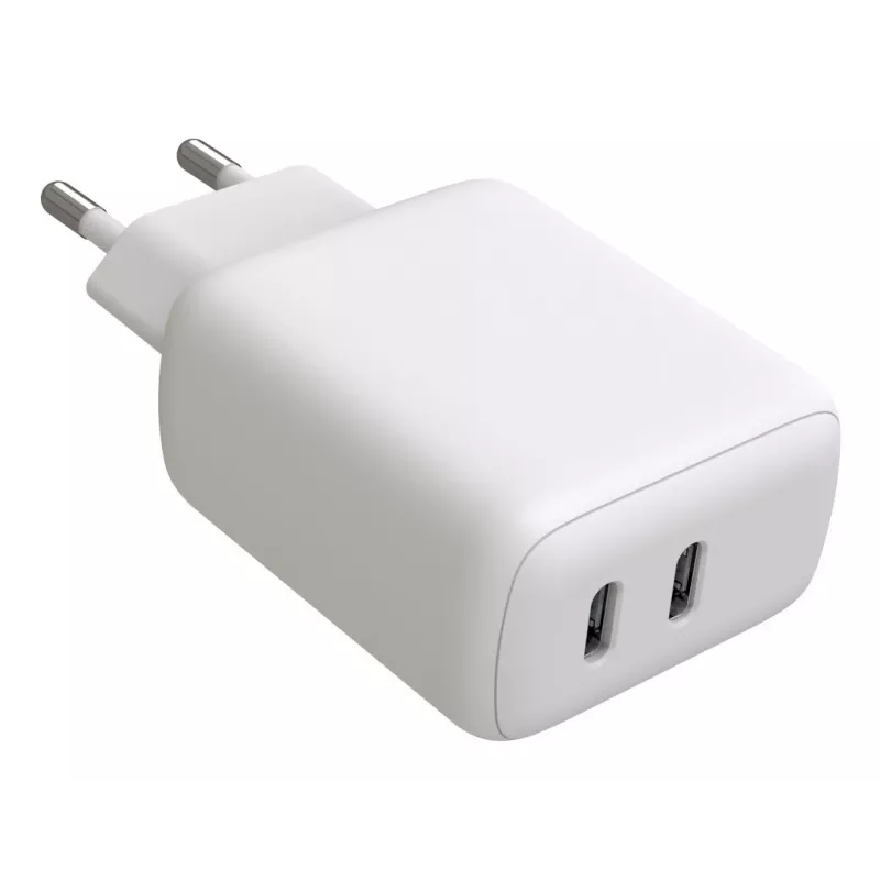 Techly IPW-USB-2C35W mobiliojo įrenginio įkroviklis Nešiojamasis kompiuteris, Išmanusis telefonas, Planšetinis kompiuteris Balta Kintamoji srovė Greitasis įkrovimas Vidinis