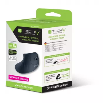 Techly IM 1100-VM-B pelė Medicininė Dešiniarankė RF belaidė Optinė 3200 DPI