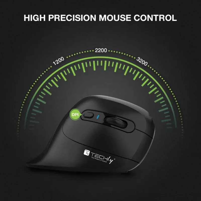 Techly IM 1100-VM-B pelė Medicininė Dešiniarankė RF belaidė Optinė 3200 DPI