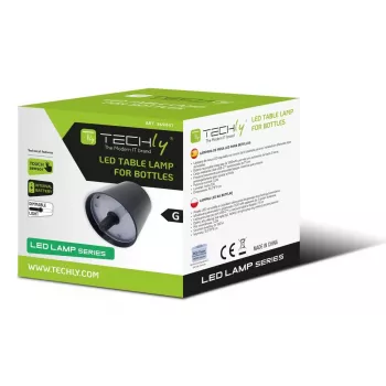 Techly I-LAMP-BOTTLE lempos gaubtas miegamajam, kavinei, valgomajam, viešbučiui, virtuvei, svetainei, restoranui juoda akrilnitrilo butadieno stireno (ABS), termoplastinės gumos (TPR)