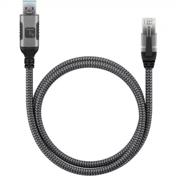 Techly ICOC U3A-RJ45-020 tinklo kabelis, sidabrinis, juodas 2 m Cat6 F/UTP (FTP)