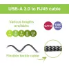 Techly ICOC U3A-RJ45-020 tinklo kabelis, sidabrinis, juodas 2 m Cat6 F/UTP (FTP)