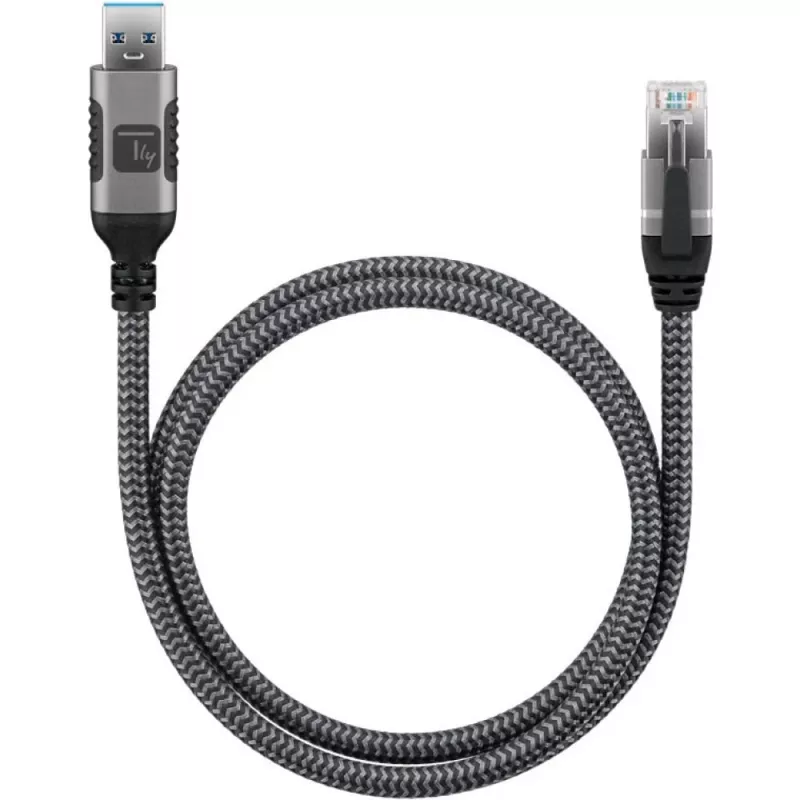 Techly ICOC U3A-RJ45-050 tinklo laidas, sidabrinis, juodas 5 m Cat6 F/UTP (FTP)