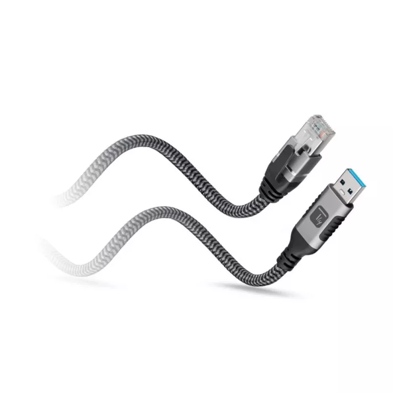 Techly ICOC U3A-RJ45-050 tinklo laidas, sidabrinis, juodas 5 m Cat6 F/UTP (FTP)