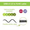 Techly ICOC U3A-RJ45-050 tinklo laidas, sidabrinis, juodas 5 m Cat6 F/UTP (FTP)