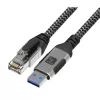Techly ICOC U3A-RJ45-075 tinklo kabelis, sidabrinis, juodas, 7,5 m, Cat6 F/UTP (FTP)