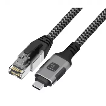 Techly ICOC U3C-RJ45-020 tinklo kabelis Sidabrinė, Juoda 2 m Cat6 F/UTP (FTP)