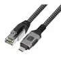 Techly ICOC U3C-RJ45-020 tinklo kabelis Sidabrinė, Juoda 2 m Cat6 F/UTP (FTP)