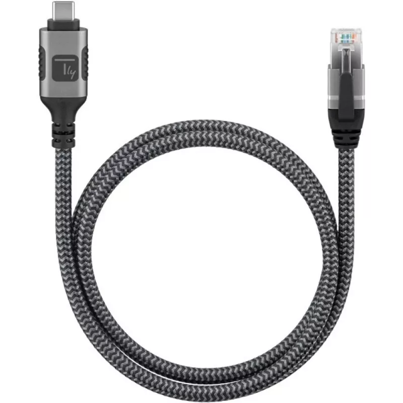 Techly ICOC U3C-RJ45-020 tinklo kabelis Sidabrinė, Juoda 2 m Cat6 F/UTP (FTP)