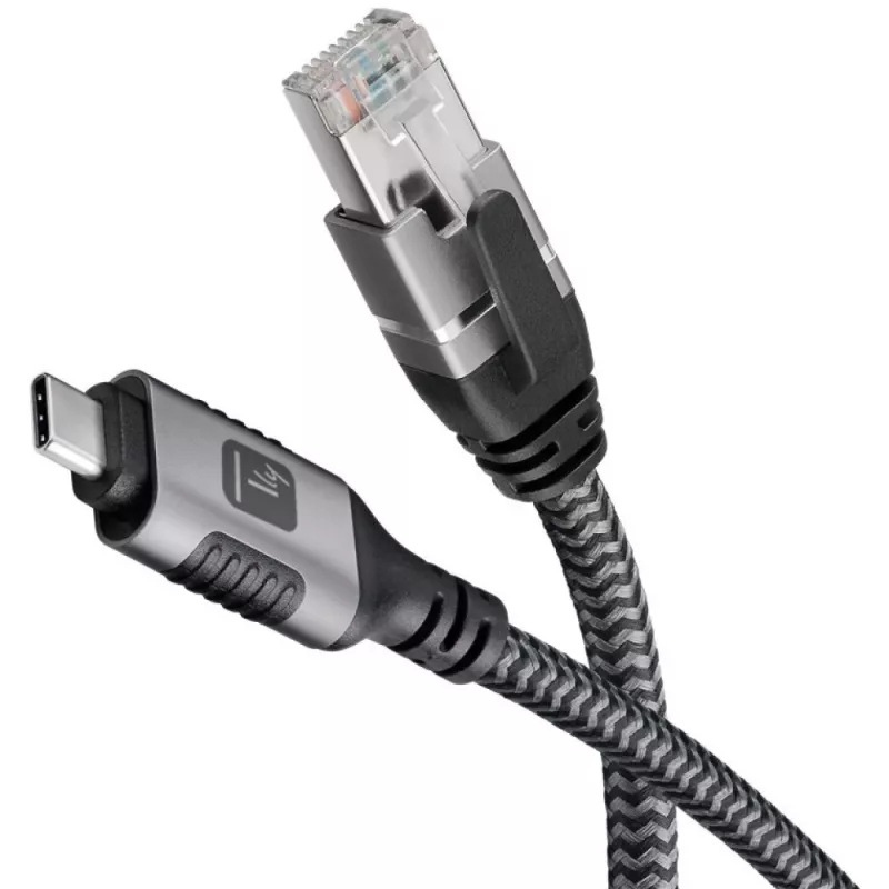 Techly ICOC U3C-RJ45-020 tinklo kabelis Sidabrinė, Juoda 2 m Cat6 F/UTP (FTP)