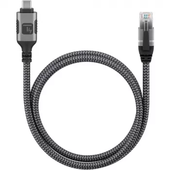 Techly ICOC U3C-RJ45-050 tinklo kabelis, sidabrinis, juodas 5 m Cat6 F/UTP (FTP)