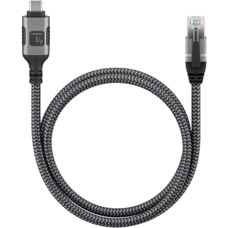 Techly ICOC U3C-RJ45-050 tinklo kabelis, sidabrinis, juodas 5 m Cat6 F/UTP (FTP)