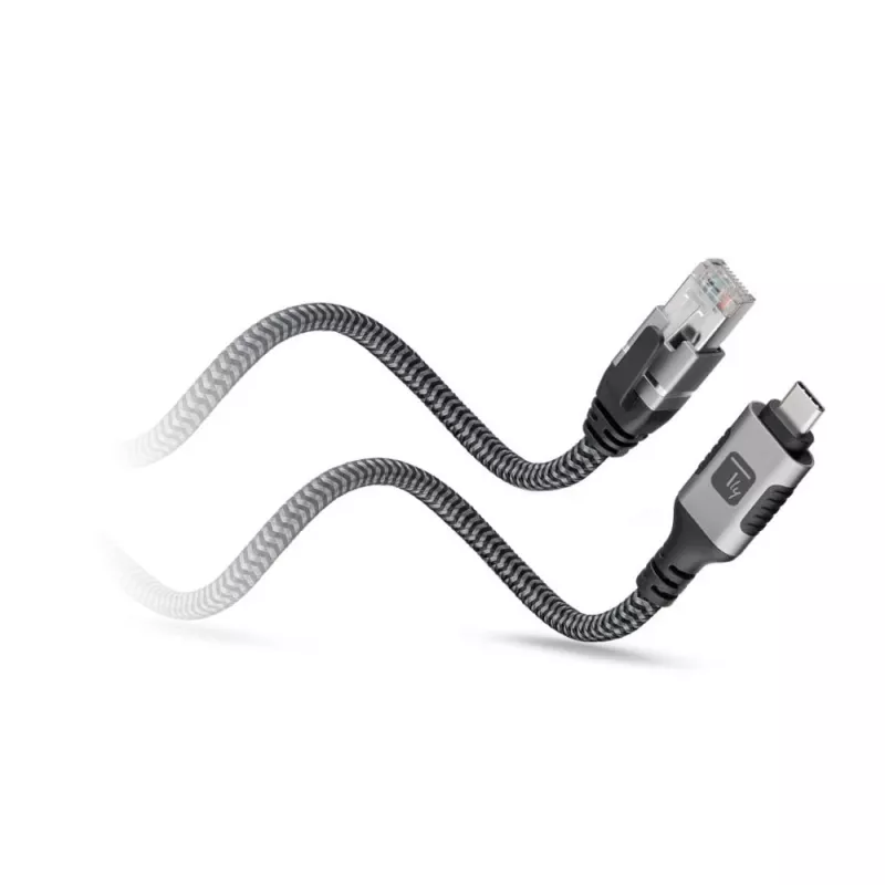 Techly ICOC U3C-RJ45-050 tinklo kabelis, sidabrinis, juodas 5 m Cat6 F/UTP (FTP)
