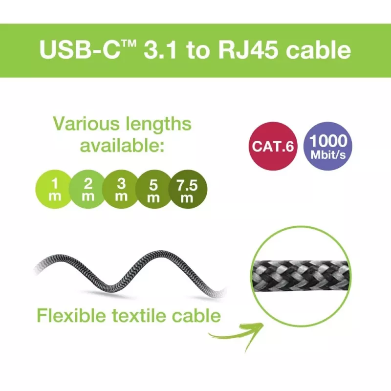 Techly ICOC U3C-RJ45-050 tinklo kabelis, sidabrinis, juodas 5 m Cat6 F/UTP (FTP)