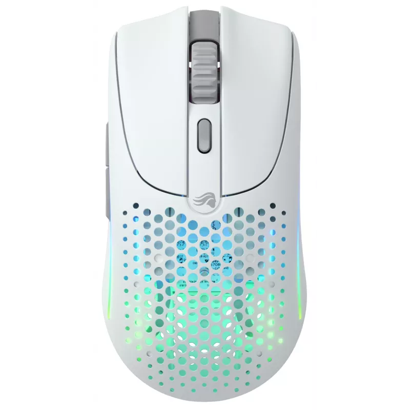 Glorious Gaming Glorious Model O Wireless 2 - matinė balta, dešiniarankė, lazerinė, RF belaidė + USB Type-C, 26000 DPI, 1 ms, balta