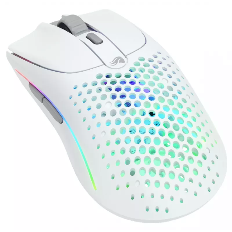 Glorious Gaming Glorious Model O Wireless 2 - matinė balta, dešiniarankė, lazerinė, RF belaidė + USB Type-C, 26000 DPI, 1 ms, balta