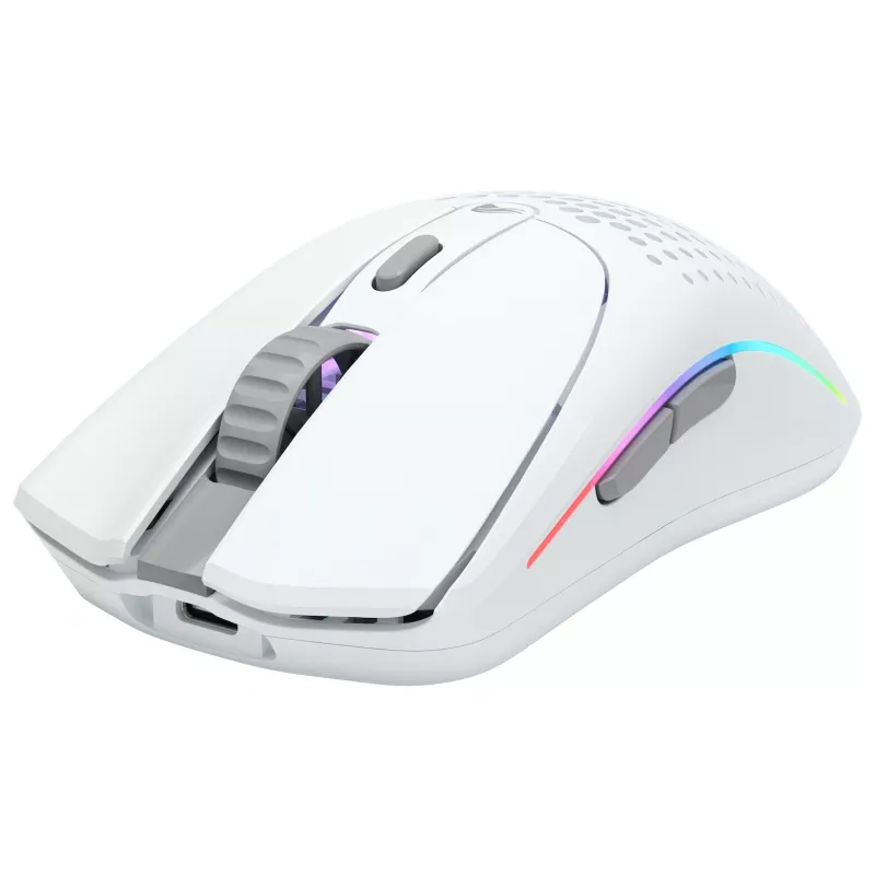 Glorious Gaming Glorious Model O Wireless 2 - matinė balta, dešiniarankė, lazerinė, RF belaidė + USB Type-C, 26000 DPI, 1 ms, balta
