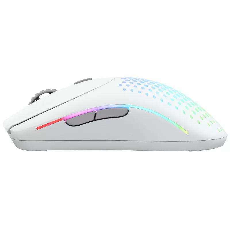 Glorious Gaming Glorious Model O Wireless 2 - matinė balta, dešiniarankė, lazerinė, RF belaidė + USB Type-C, 26000 DPI, 1 ms, balta