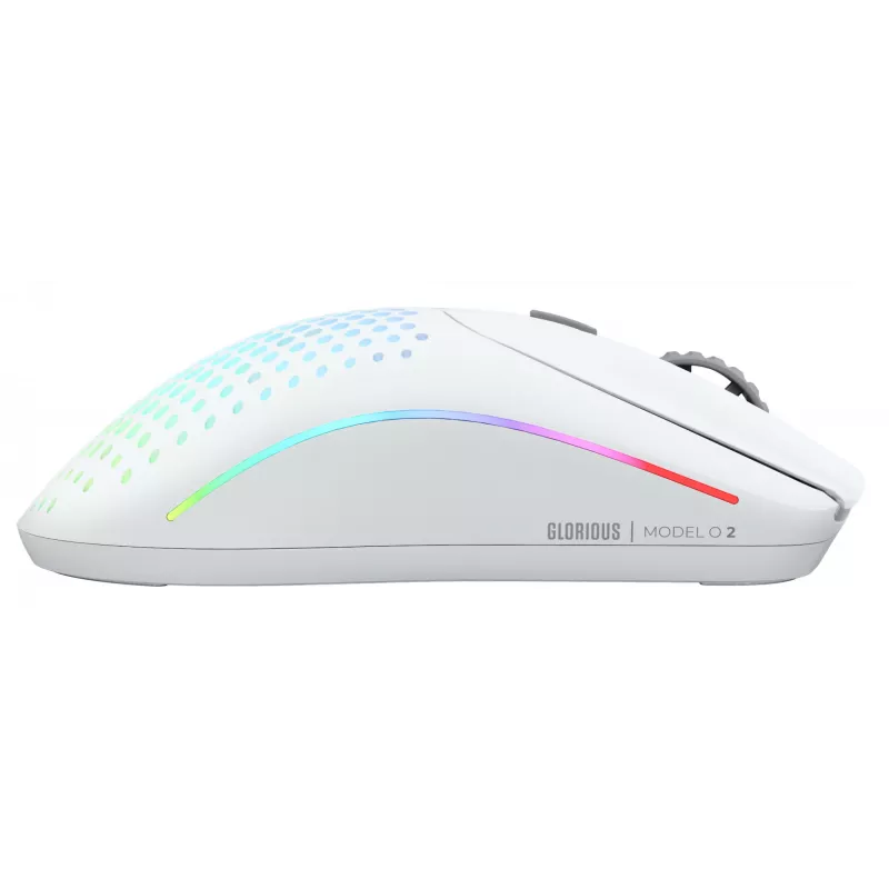 Glorious Gaming Glorious Model O Wireless 2 - matinė balta, dešiniarankė, lazerinė, RF belaidė + USB Type-C, 26000 DPI, 1 ms, balta