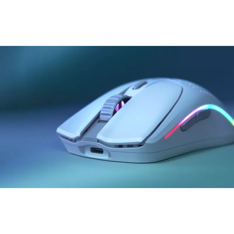 Glorious Gaming Glorious Model O Wireless 2 - matinė balta, dešiniarankė, lazerinė, RF belaidė + USB Type-C, 26000 DPI, 1 ms, balta