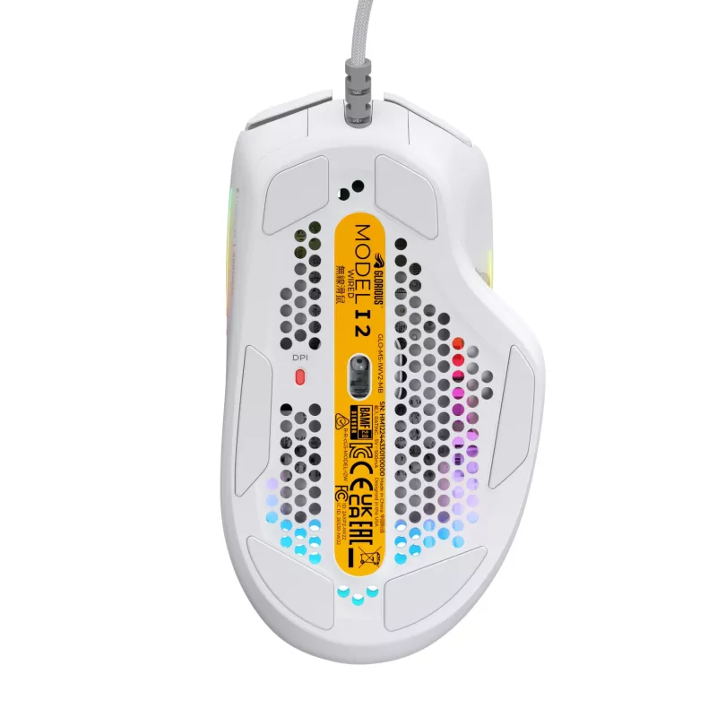Glorious Gaming Glorious Model IV2 Wired – baltas, dešiniarankiams, optinė, USB Type-A, 26000 DPI, baltas