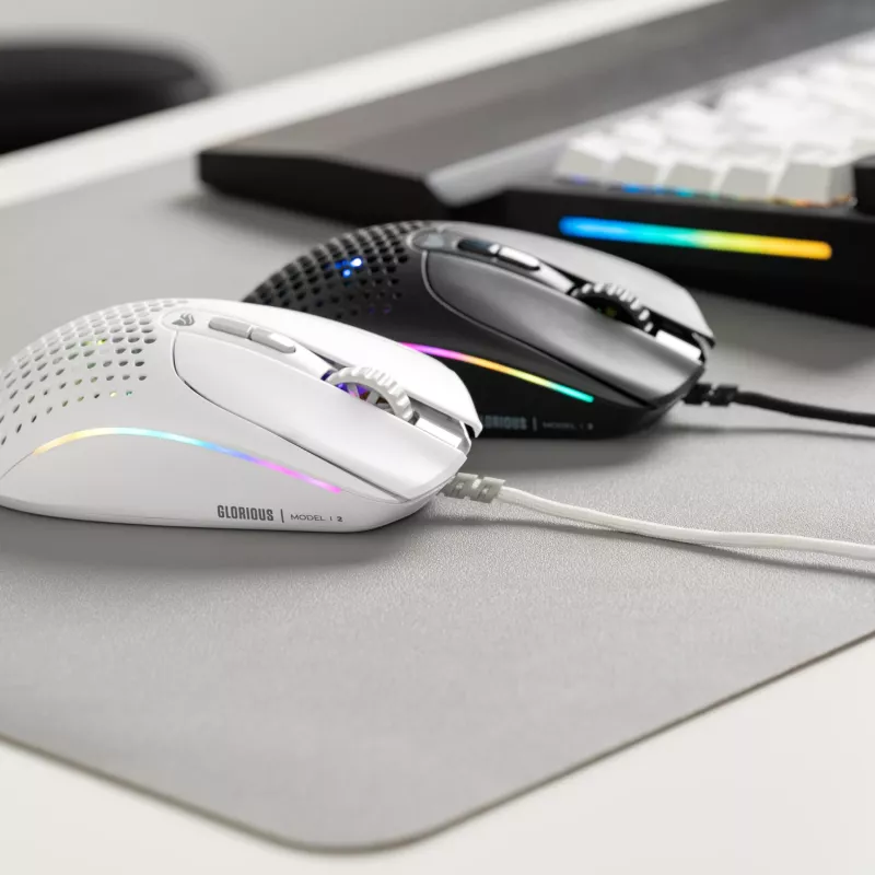 Glorious Gaming Glorious Model IV2 Wired – baltas, dešiniarankiams, optinė, USB Type-A, 26000 DPI, baltas