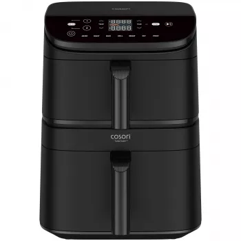 Cosori Turbo Tower Dvigubas 10,8 L atskirai stovinti 2630 W karšto oro gruzdintuvė Juoda