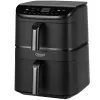 Cosori Turbo Tower Dvigubas 10,8 L atskirai stovinti 2630 W karšto oro gruzdintuvė Juoda